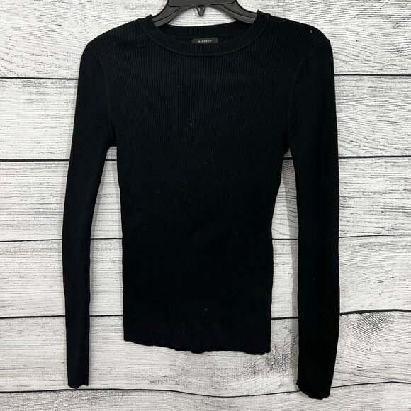 Halogen Black Ribbed Long Sleeve Top, Size XS - Picture 1 of 4